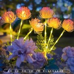 跨境太阳能彼岸花地插灯户外防水圣诞装饰灯草坪庭院氛围仿真花灯
