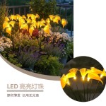跨境新品花灯户外LED太阳能草坪灯仿真花光纤太阳能地插阳台防水