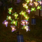 2024新款跨境爆款太阳能蝴蝶树枝灯萤火虫LED庭院户外草坪地插灯