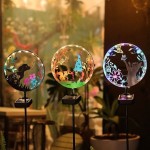 跨境太阳能铁艺猫咪蝴蝶地插灯户外庭院投影草坪灯氛围装饰景观灯