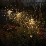 太阳能蒲公英烟花灯户外庭院造景观氛围灯家用花园小院装饰草坪灯