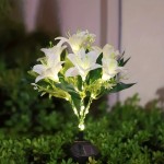 太阳能百合花灯户外灯庭院灯别墅景观防水地插灯花园装饰灯草坪灯