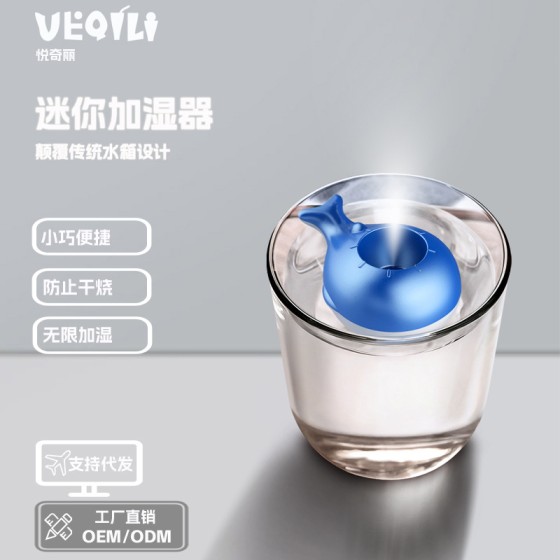 跨境迷你家用小鲸鱼加湿器卧室补水喷雾雾化器小型静音保湿加湿器