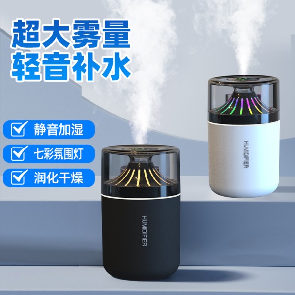 2025迷你加湿器车载usb家用多功能静音小型雾化喷雾机跨境氛围灯