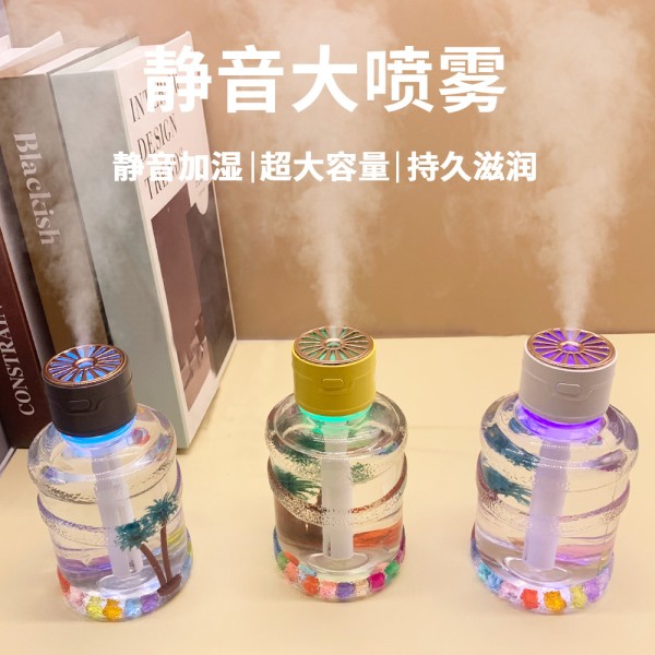 2026新款微景观加湿器静音空气净化器家用卧室桌面小型车载香薰机