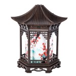 2026跨境新品凉亭加湿器中国风元素摆件小夜灯滋润浅木纹家用