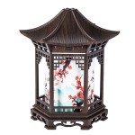 2026跨境新品凉亭加湿器中国风元素摆件小夜灯滋润浅木纹家用