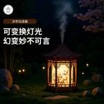 2026跨境新品凉亭加湿器中国风元素摆件小夜灯滋润浅木纹家用