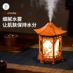 跨境新款凉亭加湿器创意氛围小夜灯家用卧室大雾量轻音香薰机中式