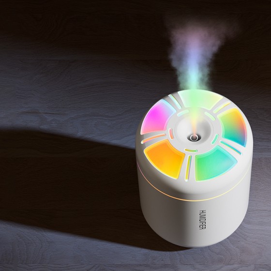 跨境usb迷你极光加湿器小型大雾量车载办公桌面家用七彩夜灯香薰