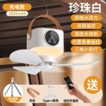 2025新款吊扇可充电学生宿舍床上小型便携式户外露营usb风扇跨境