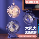 跨境夹子风扇大风力桌面风扇usb充电便捷式灯光风扇外贸批发吊扇