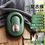 挂腰风扇迷你挂脖手持数显usb充电便携式户外办公桌面小巧夹子扇