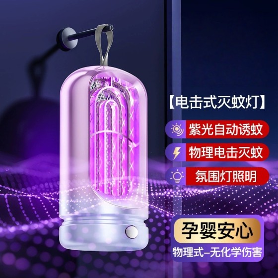 跨境新款灭蚊灯家用电击户外露营灭蚊器照明小夜灯灭蝇灯紫光诱蚊
