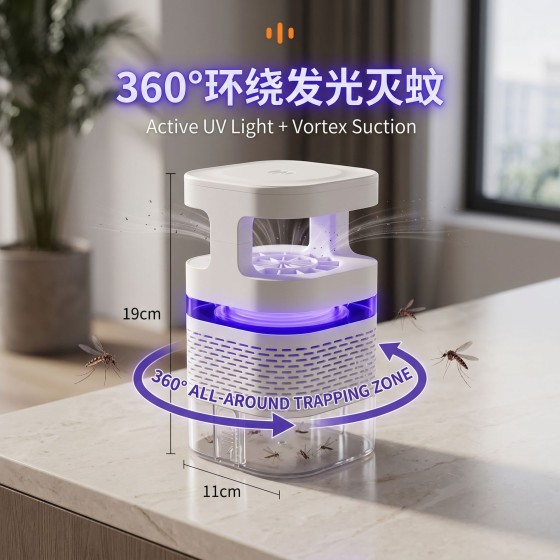 工厂直销仿生紫灯诱蚊吸入式灭蚊灯USB灭蝇驱蚊器LED家用灭蚊灯