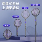 跨境新款伸缩延长电蚊拍USB灭蚊器充电式家用灭蚊拍二合一灭蚊灯