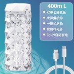 跨境创意加湿器大雾量水晶玫瑰台灯家用大容量氛围灯香薰雾化器