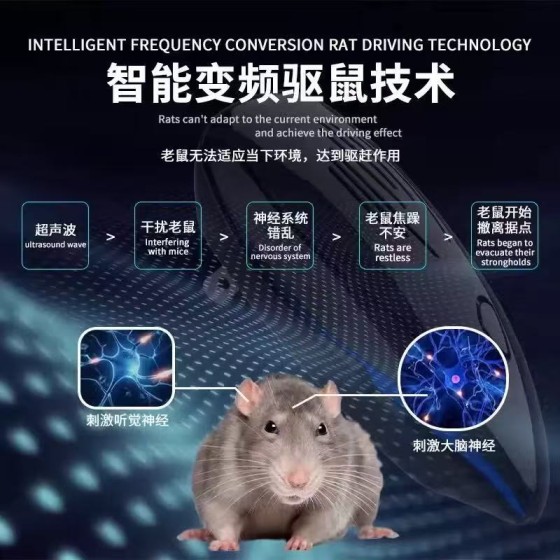 超声波智能驱鼠神器家用室内驱虫驱蝇蟑螂驱苍蝇蚊子驱鼠器大功率