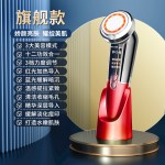 电子美容仪家用脸部嫩肤精华导入仪充电款红蓝彩光振动按摩器跨境
