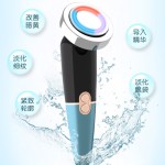 电子美容仪家用脸部嫩肤精华导入仪充电款红蓝彩光振动按摩器跨境