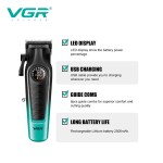 VGR196跨境外贸新款理发器店美发专用数显充电推剪发廊油头电推子