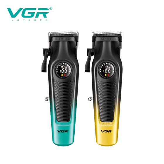 VGR196跨境外贸新款理发器店美发专用数显充电推剪发廊油头电推子