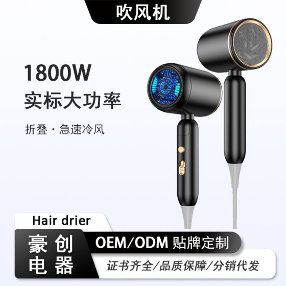 1800W发廊大功率蓝光速干吹风机家用便携折叠吹风筒电吹风一件代