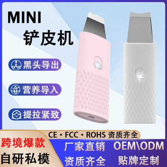 跨境超声波铲皮机迷你美容仪离子导入洁面仪家用毛孔电动去黑头仪