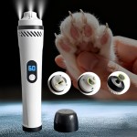 跨境3档宠物磨甲器3灯数显屏狗狗电动指甲刀猫狗吸尘指甲钳打磨机