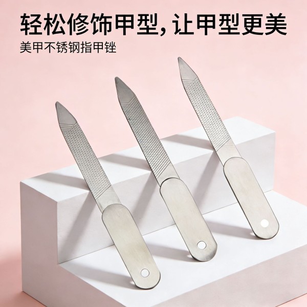 指甲锉打磨条不锈钢修磨厚硬甲锉修双面指甲挫磨甲器美甲砂条专业
