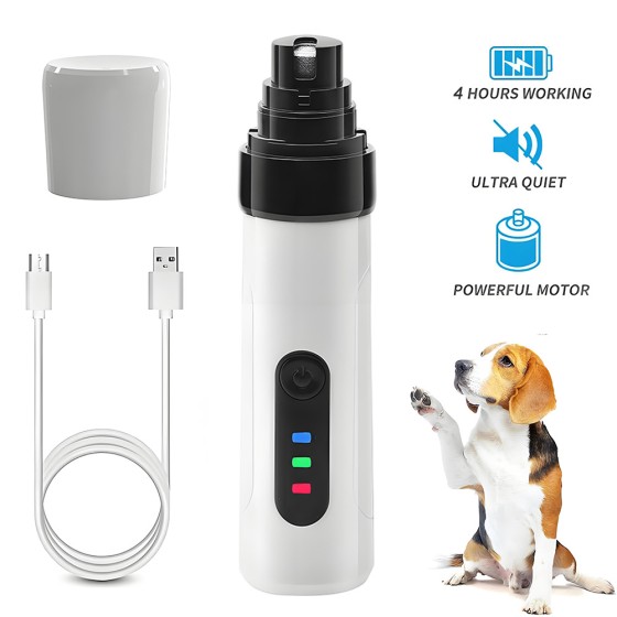 亚马逊宠物磨甲器2档电动修甲器猫狗打磨指甲钳全自动指甲剪外贸