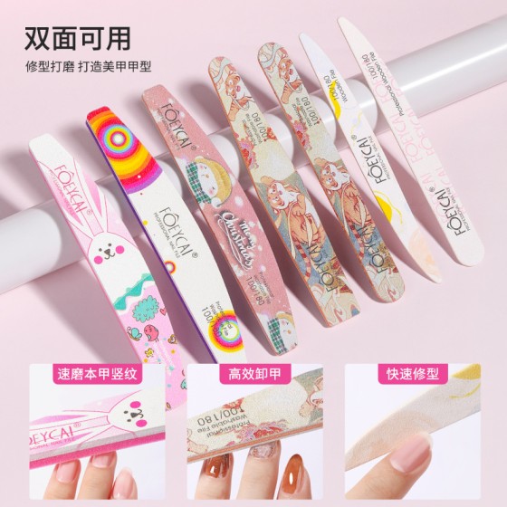 美甲搓条不掉砂可水洗指甲挫打磨条海绵搓双面磨指甲的工具戳条10个装