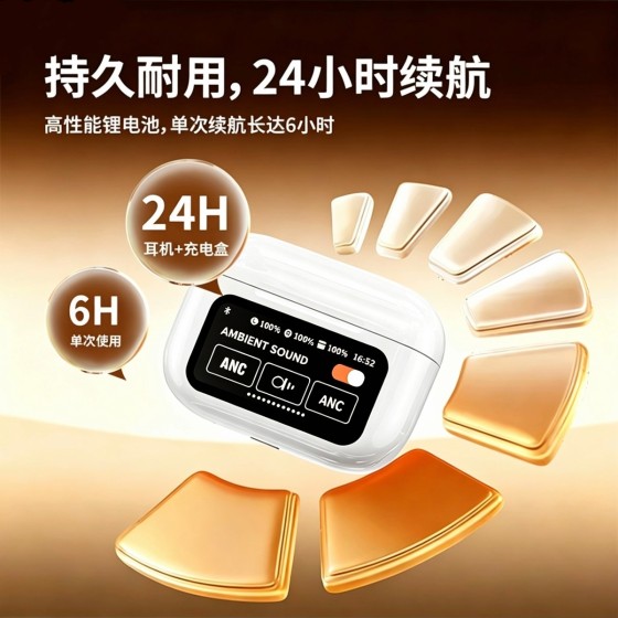 新款无线入耳式蓝牙耳机a9pro彩屏降噪超长续航华强北运动耳机
