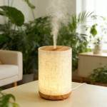 北欧ins东南亚田园简约布艺卧室家用桌面小夜灯超声波精油香薰机