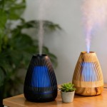 现货木纹香薰加湿器 家用卧室静音大雾量 桌面小型香薰机工厂-USB插电