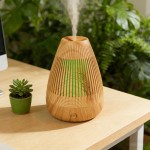 现货木纹香薰加湿器 家用卧室静音大雾量 桌面小型香薰机工厂-USB插电