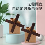 木纹加湿器七彩夜灯香薰机雾化器 usb家用加湿器补水仪桌面加湿器