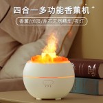 新款USB天然盐石香薰机家用大容量空气加湿器 仿真火焰精油扩香机