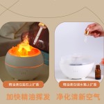 新款USB天然盐石香薰机家用大容量空气加湿器 仿真火焰精油扩香机