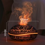 厂家现货裂纹香薰机仿真火焰灯精油扩散器家用办公空气加湿器