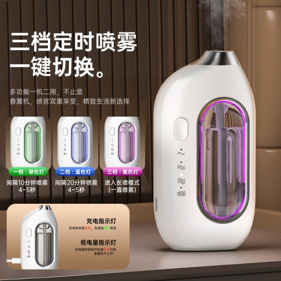 跨境新款香薰机家用卧室卫生间智能自动除臭持久留香空气清新扩香 （含认证）