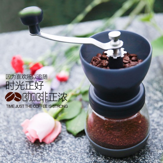 水洗磨豆机 手摇咖啡机咖啡豆研磨机 家用粉碎研磨机送罐