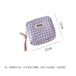 收纳袋女士化妆包小型便携式饰品收纳袋多颜色格子包化妆品收纳袋