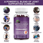 (2PCS)Glucosamine Chondroitin Gummies - Extra Strength Joint Support Supplement with MSM & Elderberry for Natural Joint, Antioxidant Immune