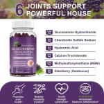 (2PCS)Glucosamine Chondroitin Gummies - Extra Strength Joint Support Supplement with MSM & Elderberry for Natural Joint, Antioxidant Immune