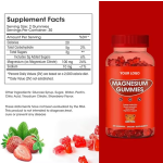 Magnesium Gummies 600mg High Strength - Fruity Flavors Gummy Bear, Healthy Mineral Supplements Promotes Muscle, Energy & Digestion