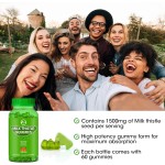 （1 bottle）Milk Thistle Gummies, Liver Cleanse Gummy, Organic Liver Detox Supplements for Men & Women - 60 Gummies