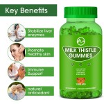 （1 bottle）Milk Thistle Gummies, Liver Cleanse Gummy, Organic Liver Detox Supplements for Men & Women - 60 Gummies