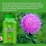 （1 bottle）Milk Thistle Gummies, Liver Cleanse Gummy, Organic Liver Detox Supplements for Men & Women - 60 Gummies