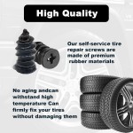 60Pcs Tire Repair Rubber Nail, Rubber Screw Tire Plugs Self-Service Vacuum Tire Repair Nail Kit Tires Quick Puncture Repair Tools
